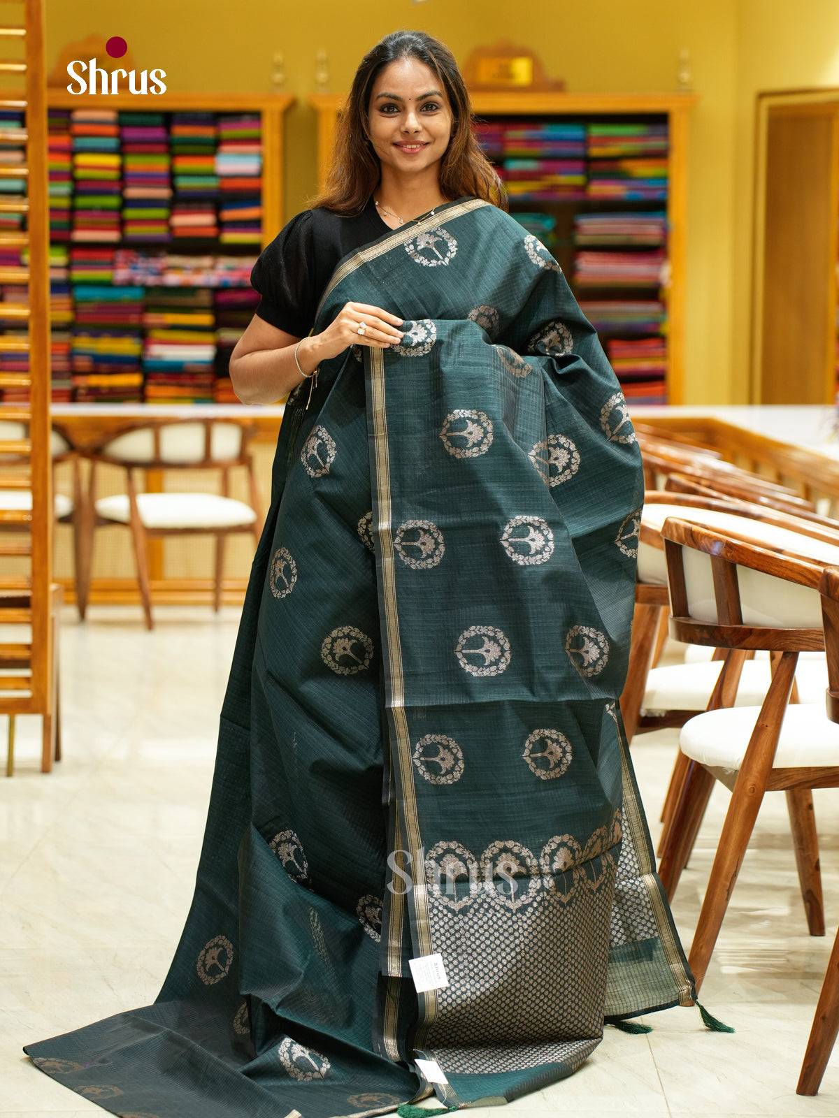 Semi Jute Saree - EFS03273 - Shop on Shrus.com