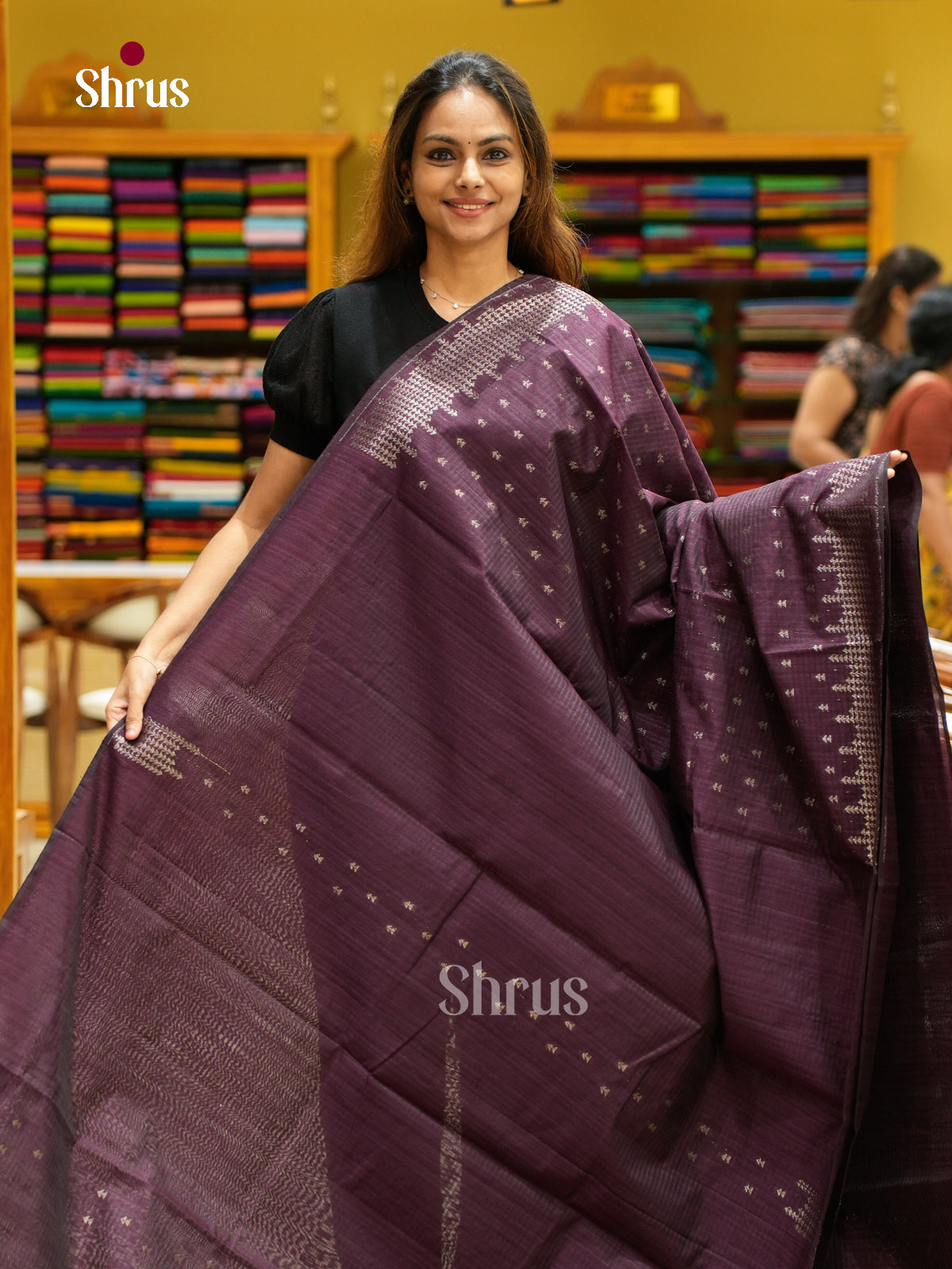 Semi Jute Saree - EFS03274 - Shop on Shrus.com