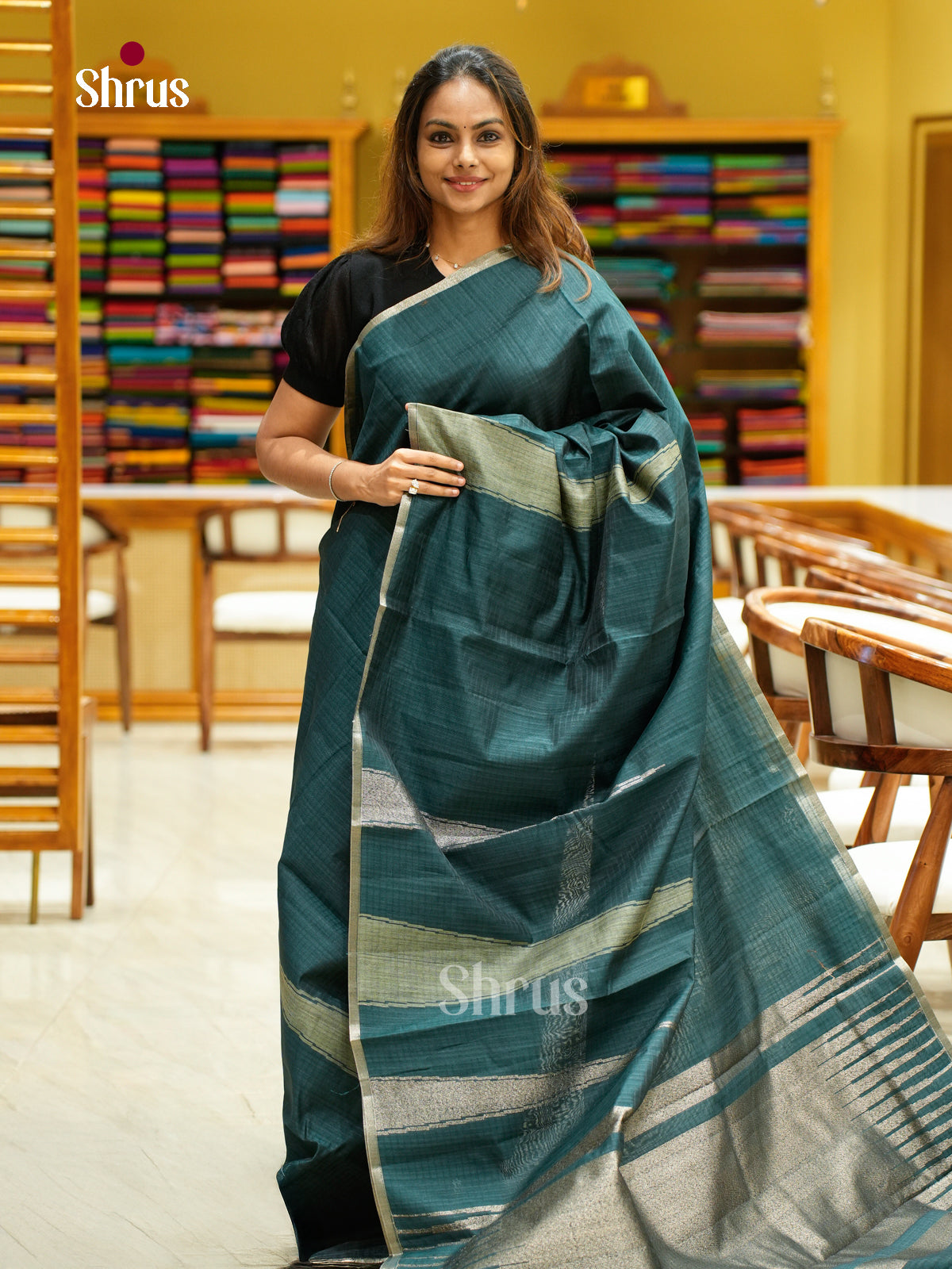 Semi Jute Saree - EFS03285 - Shop on Shrus.com