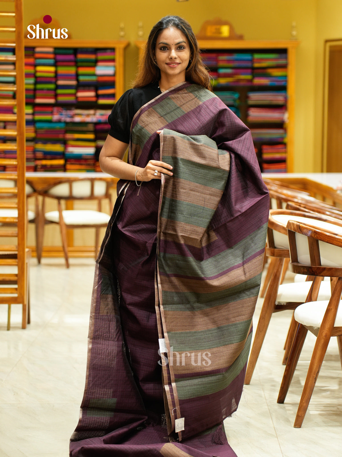 Semi Jute Saree - EFS03286 - Shop on Shrus.com