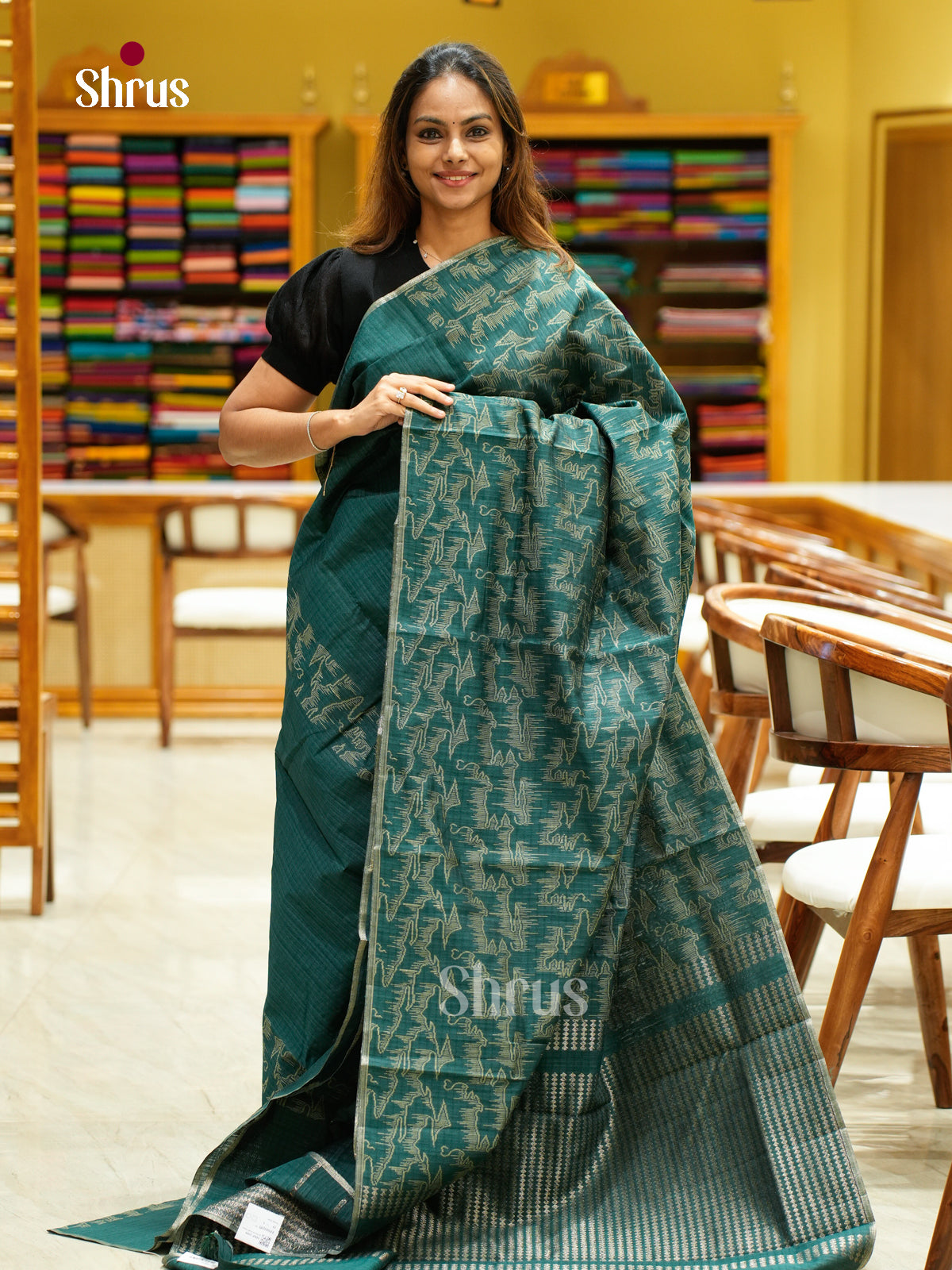 Semi Jute Saree - EFS03298 - Shop on Shrus.com