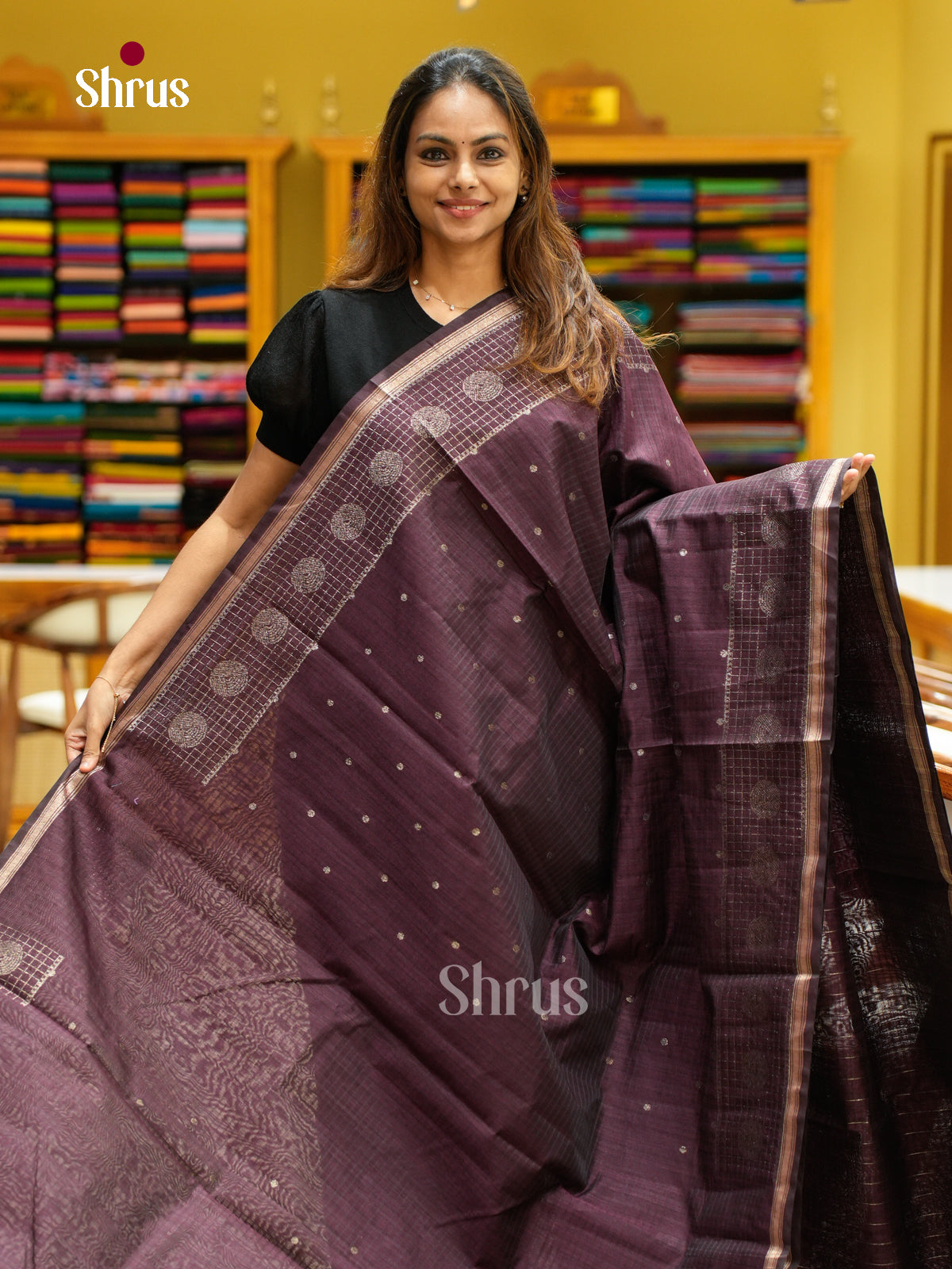 Semi Jute Saree - EFS03305 - Shop on Shrus.com