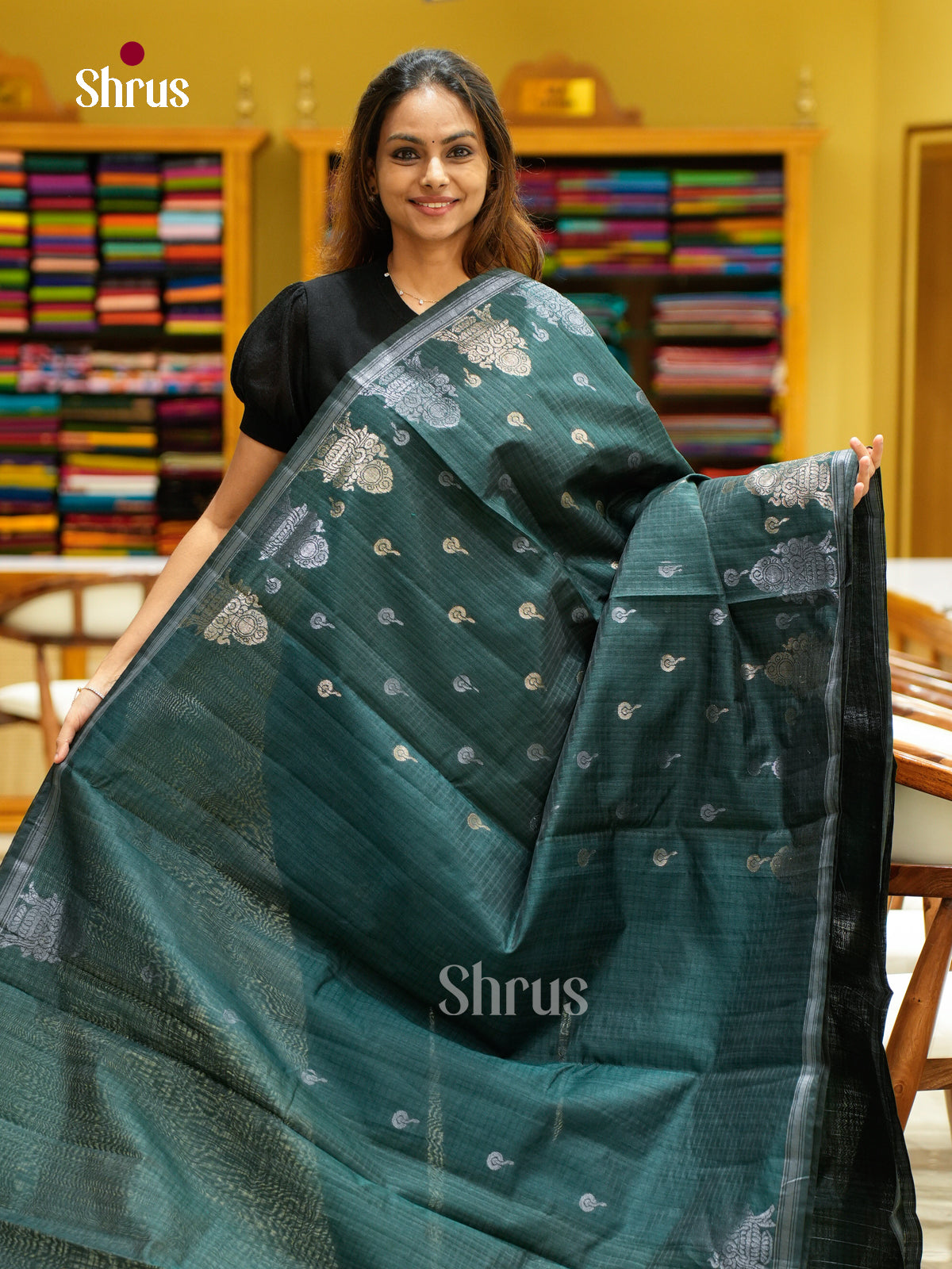 Semi Jute Saree - EFS04018 - Shop on Shrus.com