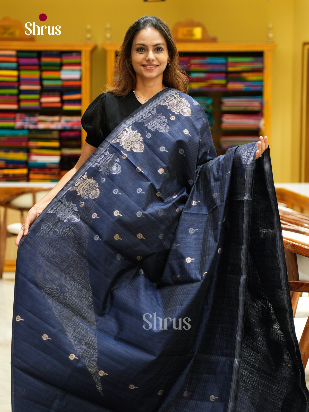 Semi Jute Saree - EFS04019 - Shop on Shrus.com