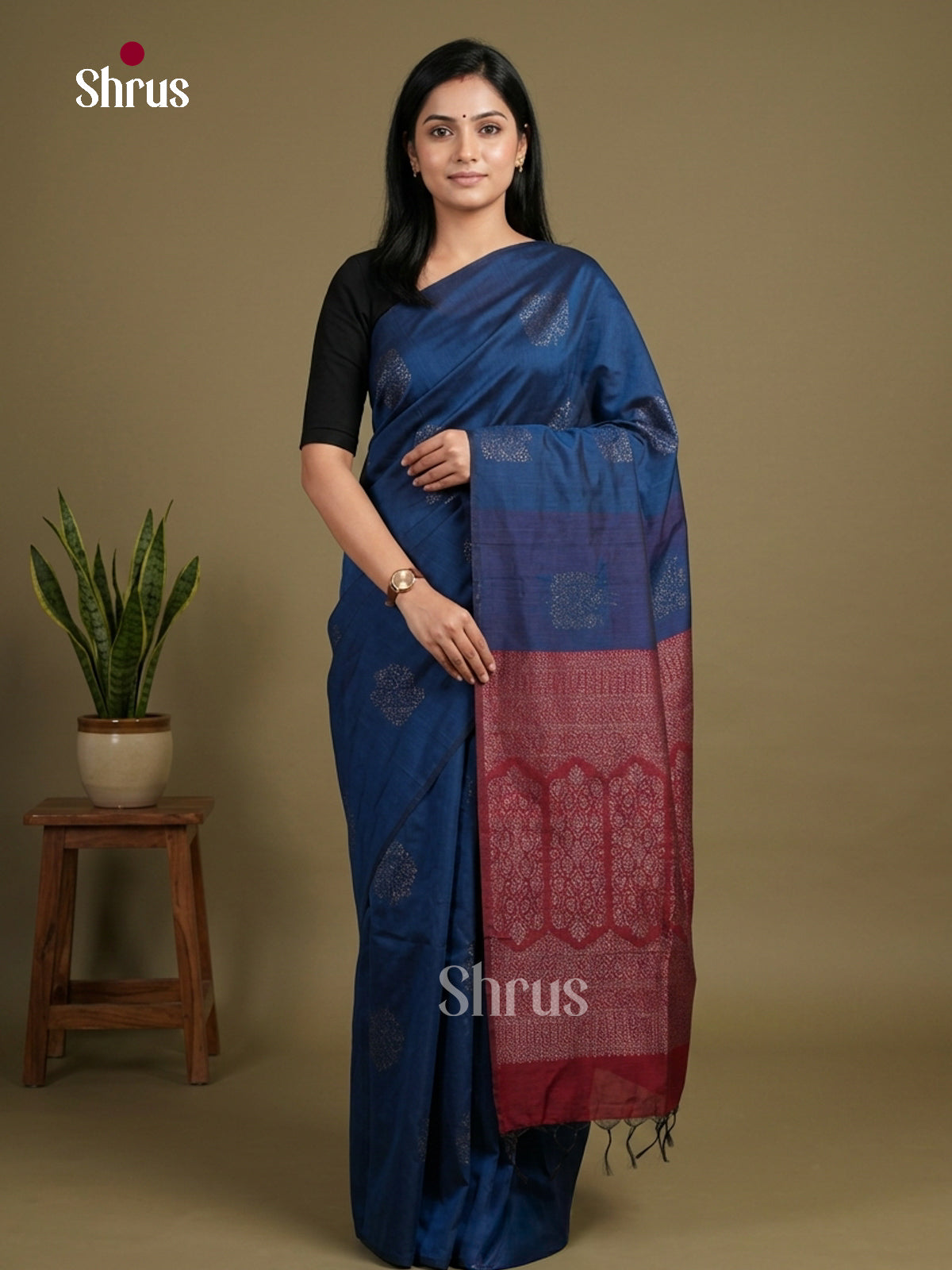Semi Silkcotton Saree - EFS04441 - Shop on Shrus.com
