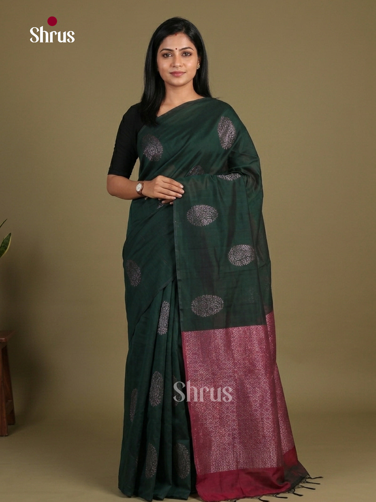 Semi Silkcotton Saree - EFS04442 - Shop on Shrus.com