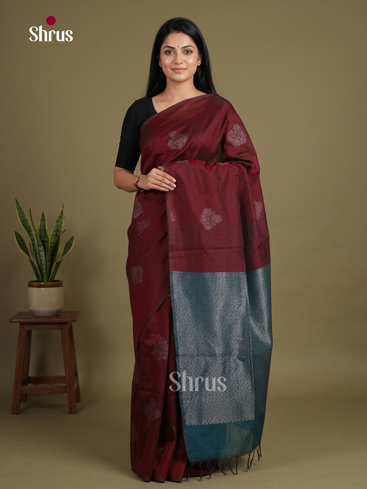 Semi Silkcotton Saree - EFS04458 - Shop on Shrus.com