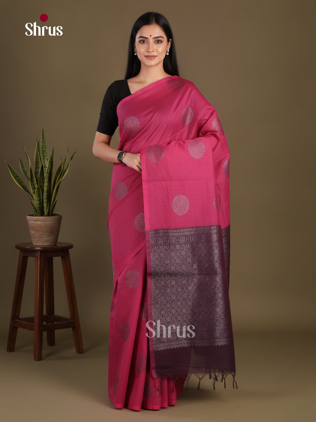 Semi Silkcotton Saree - EFS04463 - Shop on Shrus.com