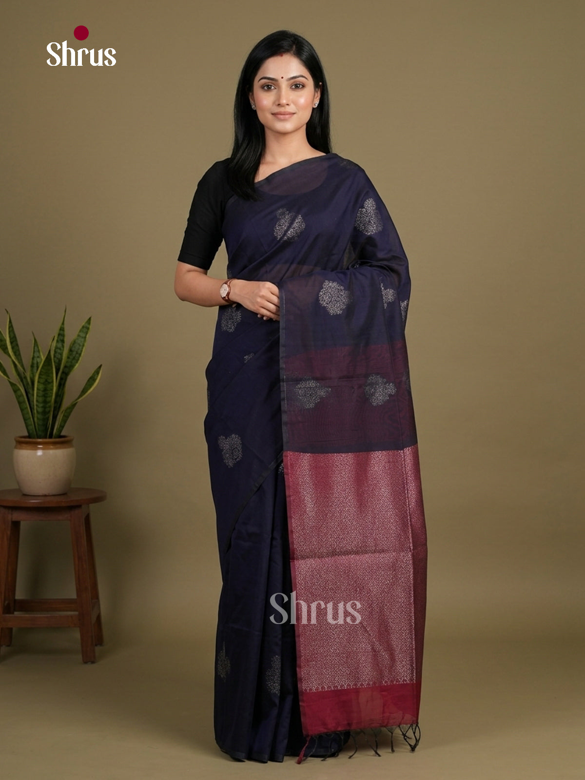Semi Silkcotton Saree - EFS04492 - Shop on Shrus.com