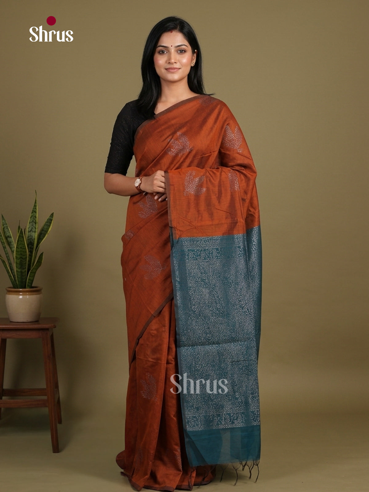 Semi Silkcotton Saree - EFS04564 - Shop on Shrus.com