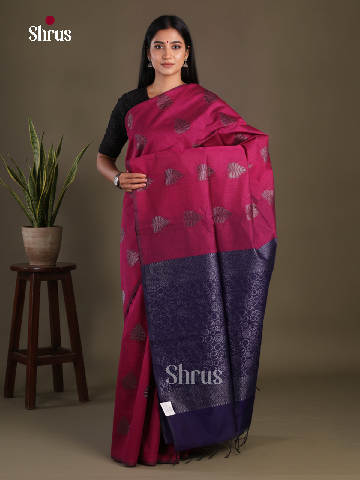 Semi Silkcotton Saree - EFS04598 - Shop on Shrus.com