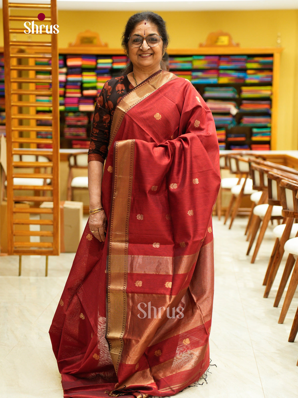 Maheshwari silkcotton Saree - EFS05016 - Shop on Shrus.com