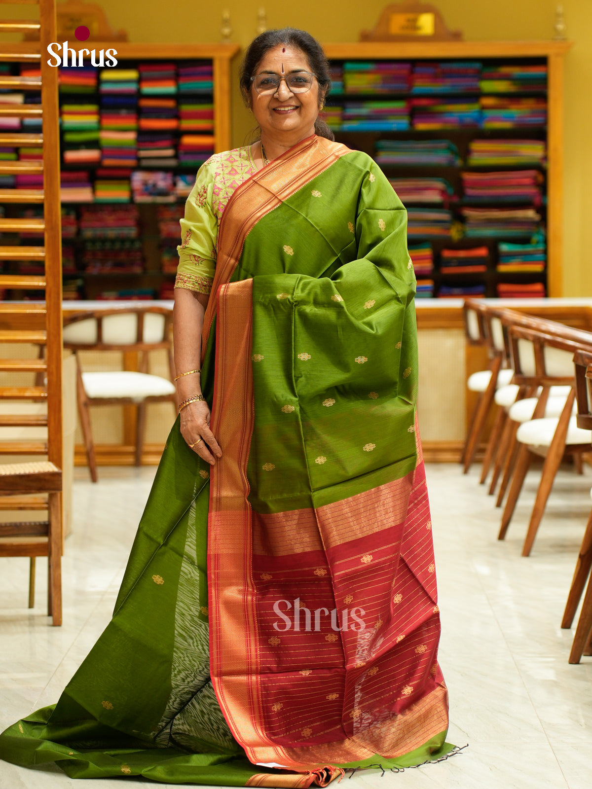 Maheshwari silkcotton Saree - EFS05020 - Shop on Shrus.com