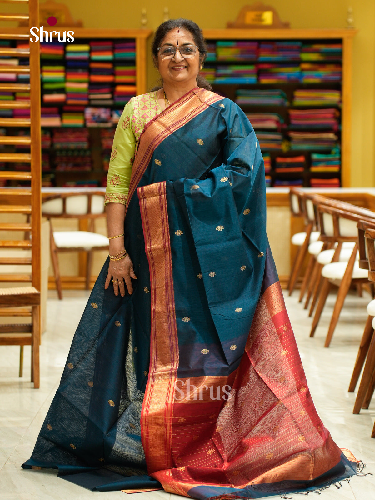Maheshwari silkcotton Saree - EFS05021 - Shop on Shrus.com