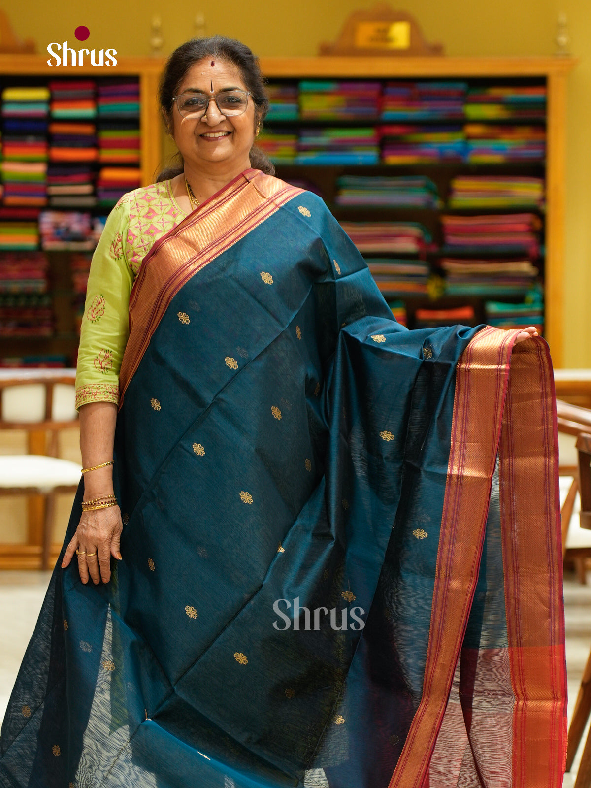 Maheshwari silkcotton Saree - EFS05021 - Shop on Shrus.com