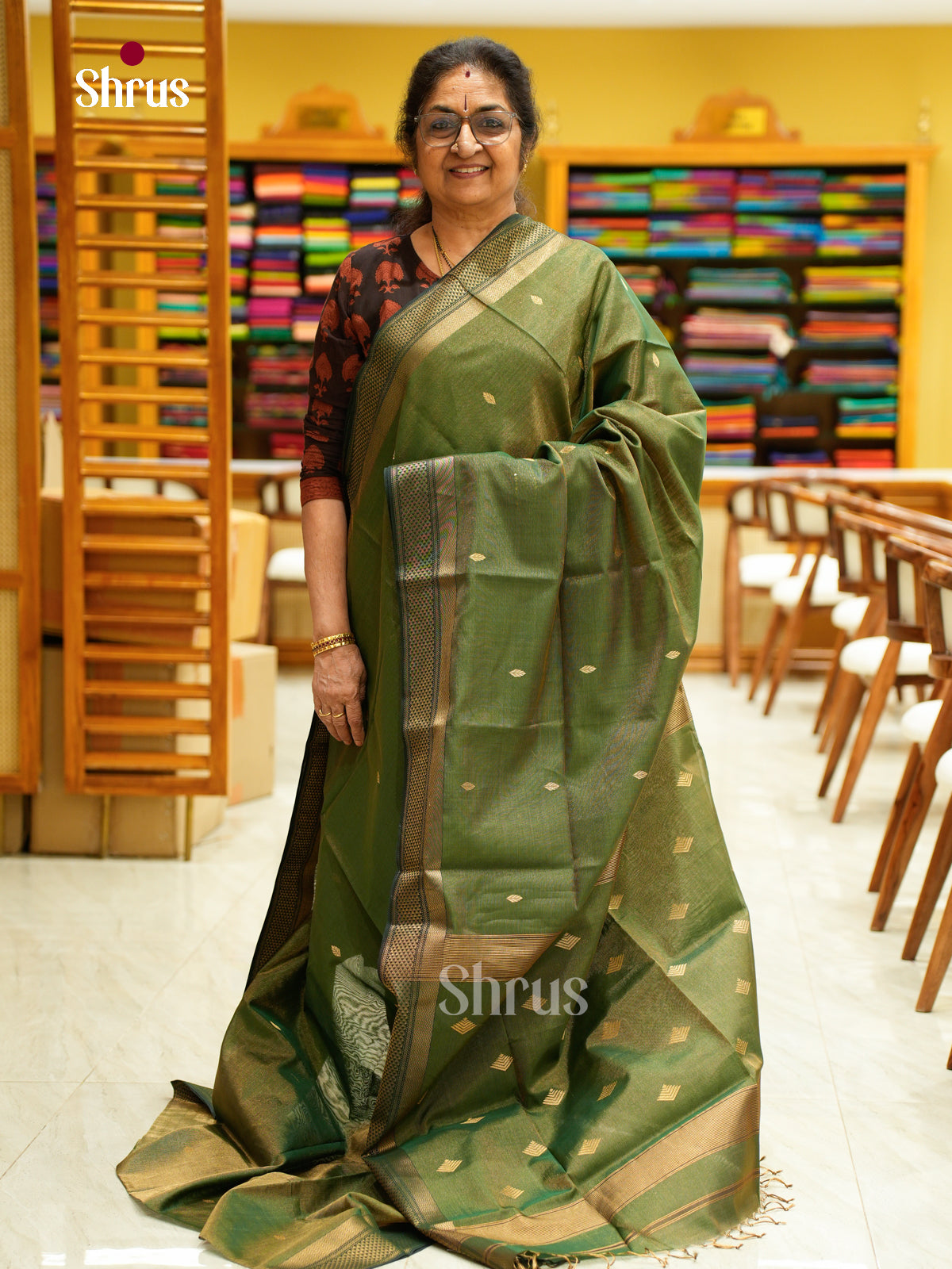 Maheshwari silkcotton Saree - EFS05051 - Shop on Shrus.com