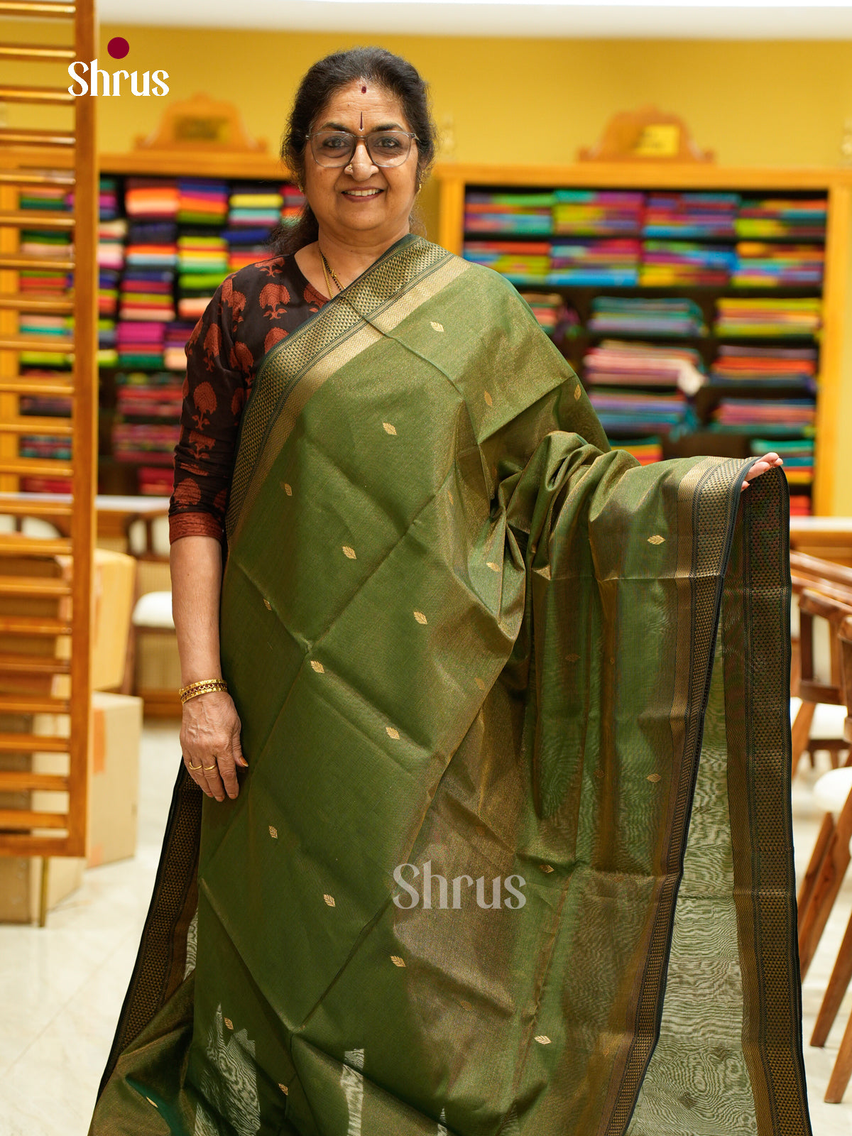 Maheshwari silkcotton Saree - EFS05051 - Shop on Shrus.com