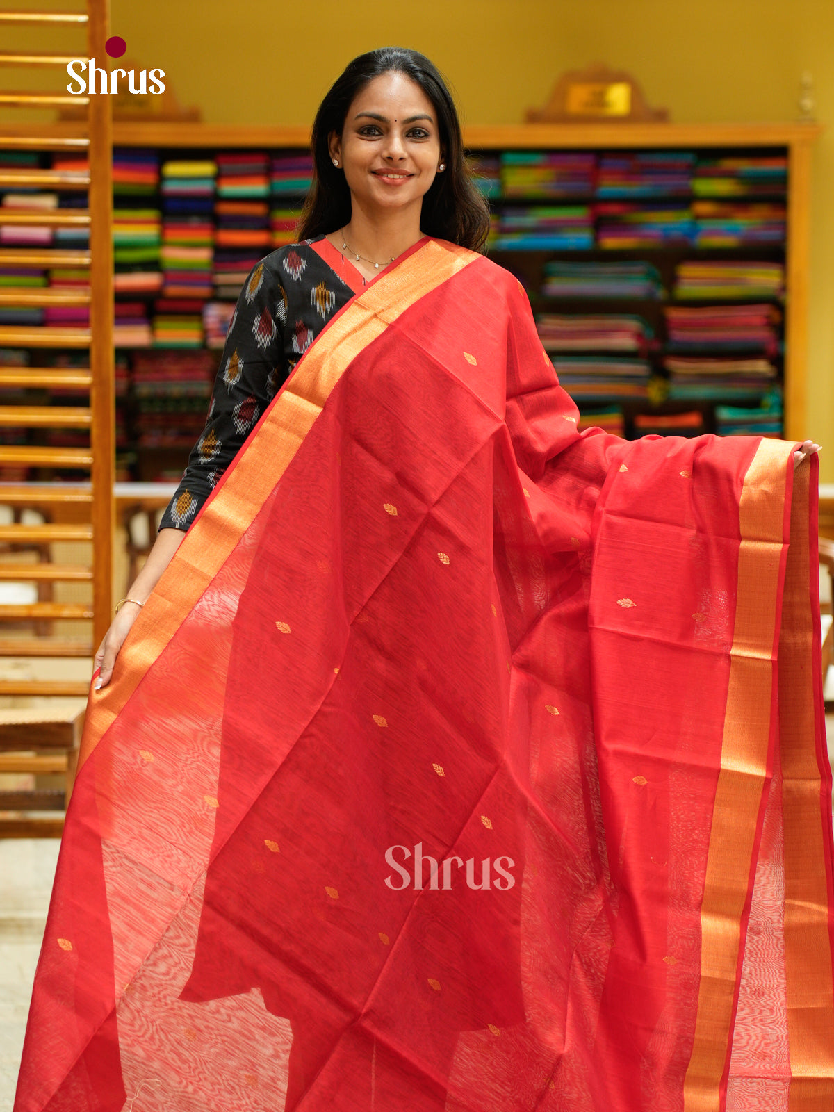 Maheshwari silkcotton Saree - EFS05052 - Shop on Shrus.com