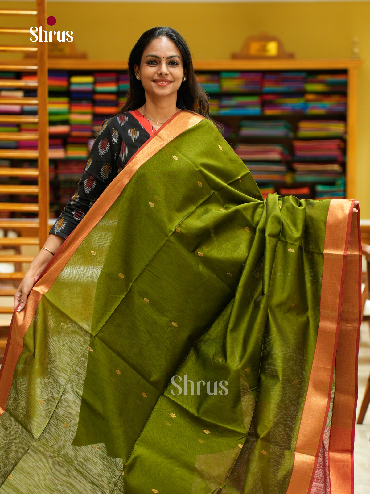 Maheshwari silkcotton Saree - EFS05060 - Shop on Shrus.com