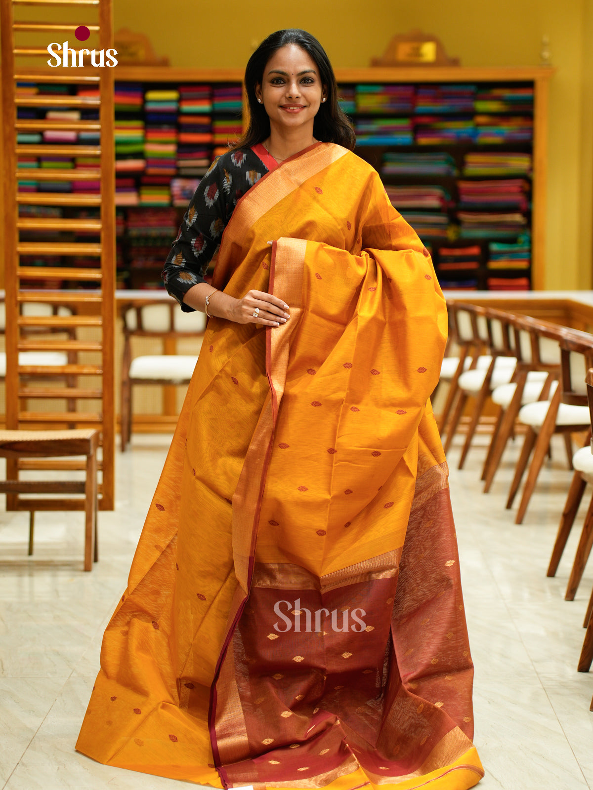 Maheshwari silkcotton Saree - EFS05061 - Shop on Shrus.com