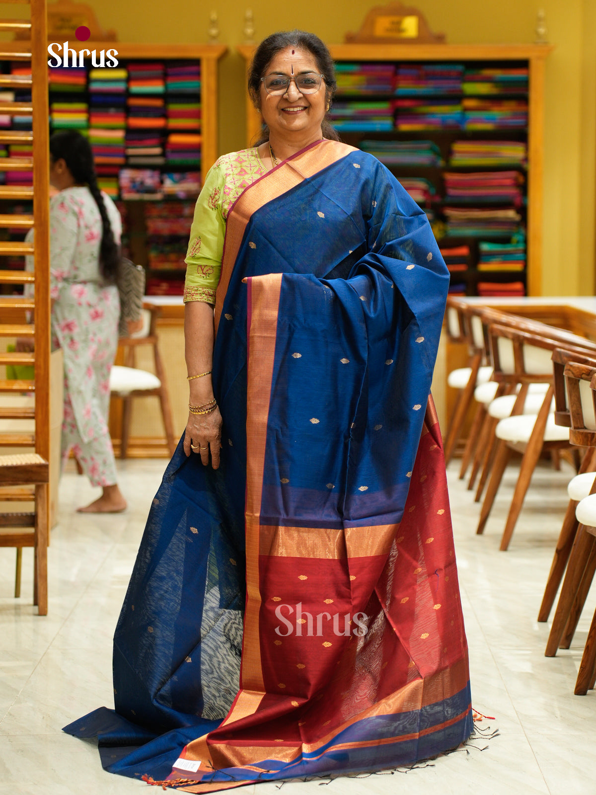 Maheshwari silkcotton Saree - EFS05062 - Shop on Shrus.com