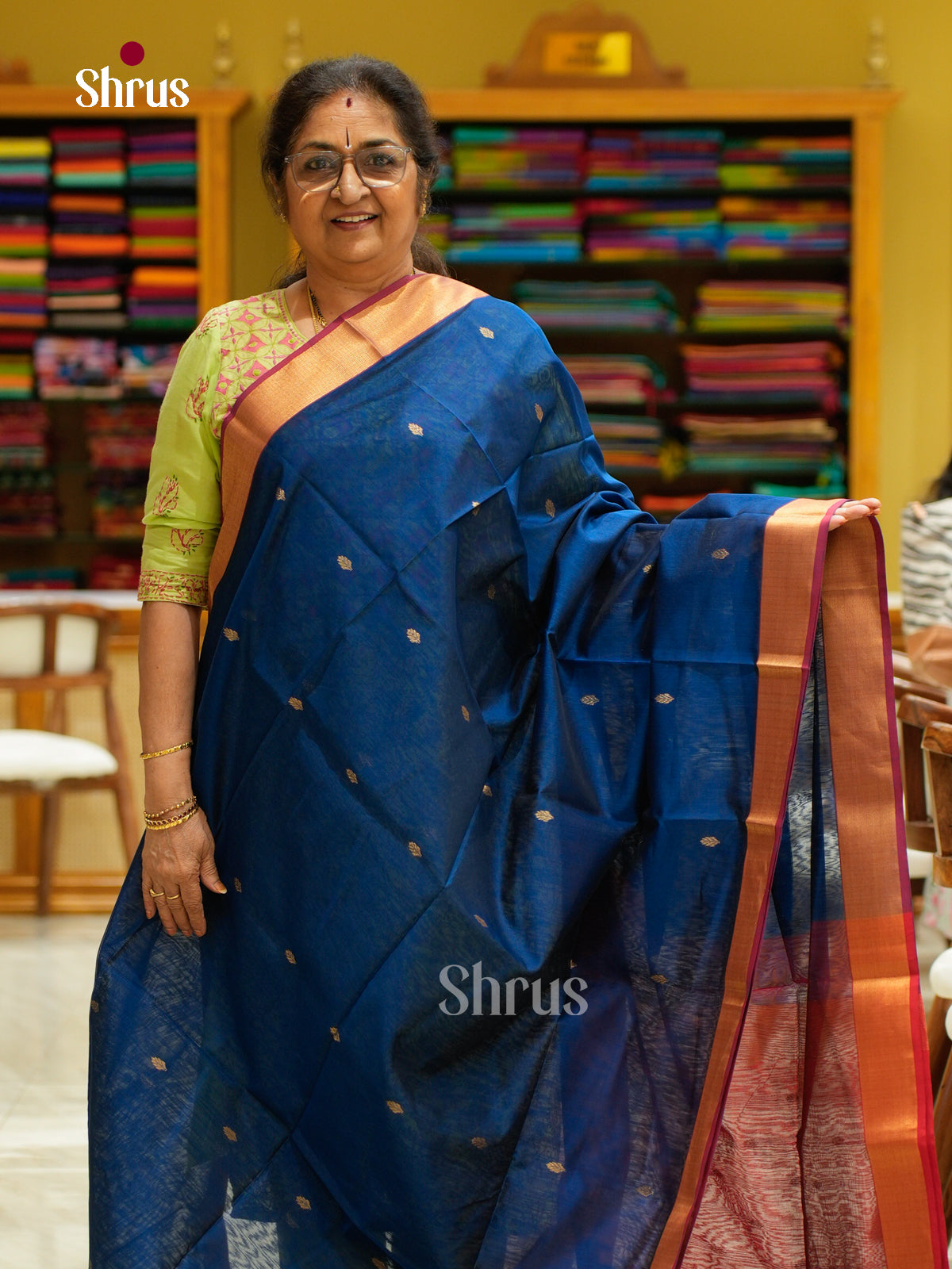 Maheshwari silkcotton Saree - EFS05062 - Shop on Shrus.com