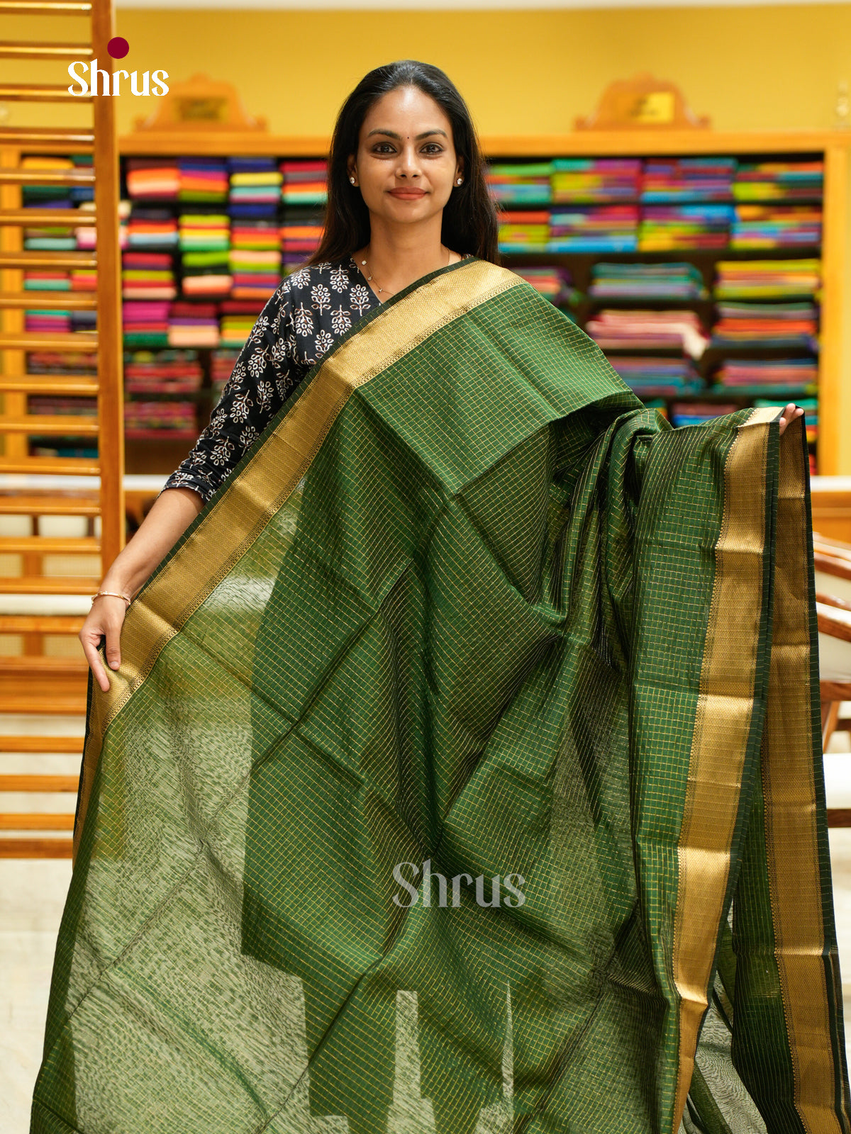 Maheshwari silkcotton Saree - EFS05072 - Shop on Shrus.com