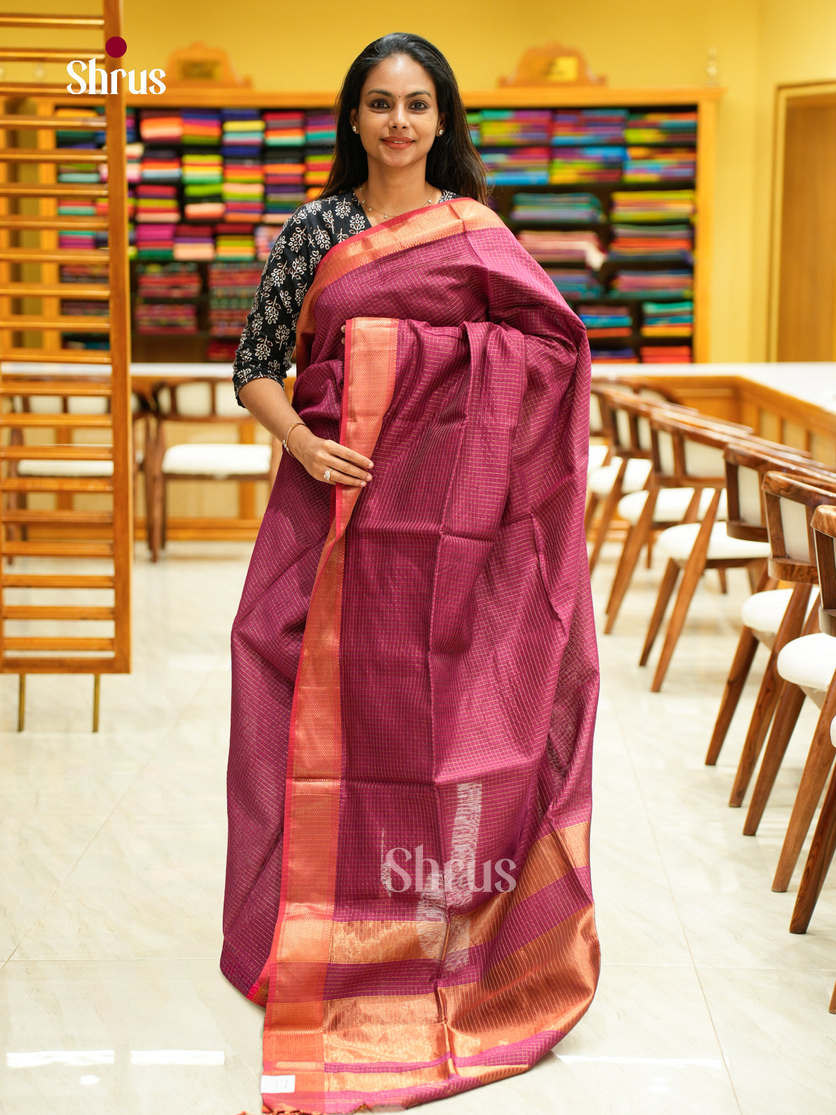 Maheshwari silkcotton Saree - EFS05074 - Shop on Shrus.com