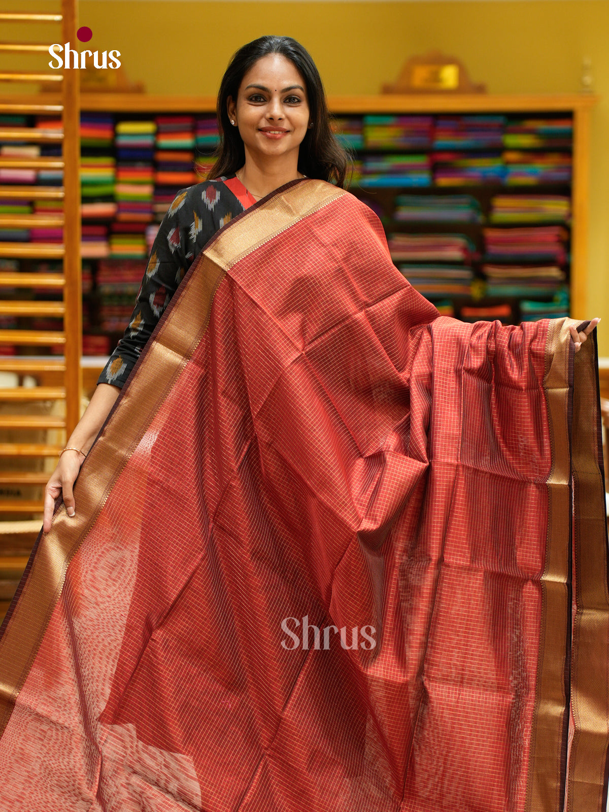 Maheshwari silkcotton Saree - EFS05081 - Shop on Shrus.com