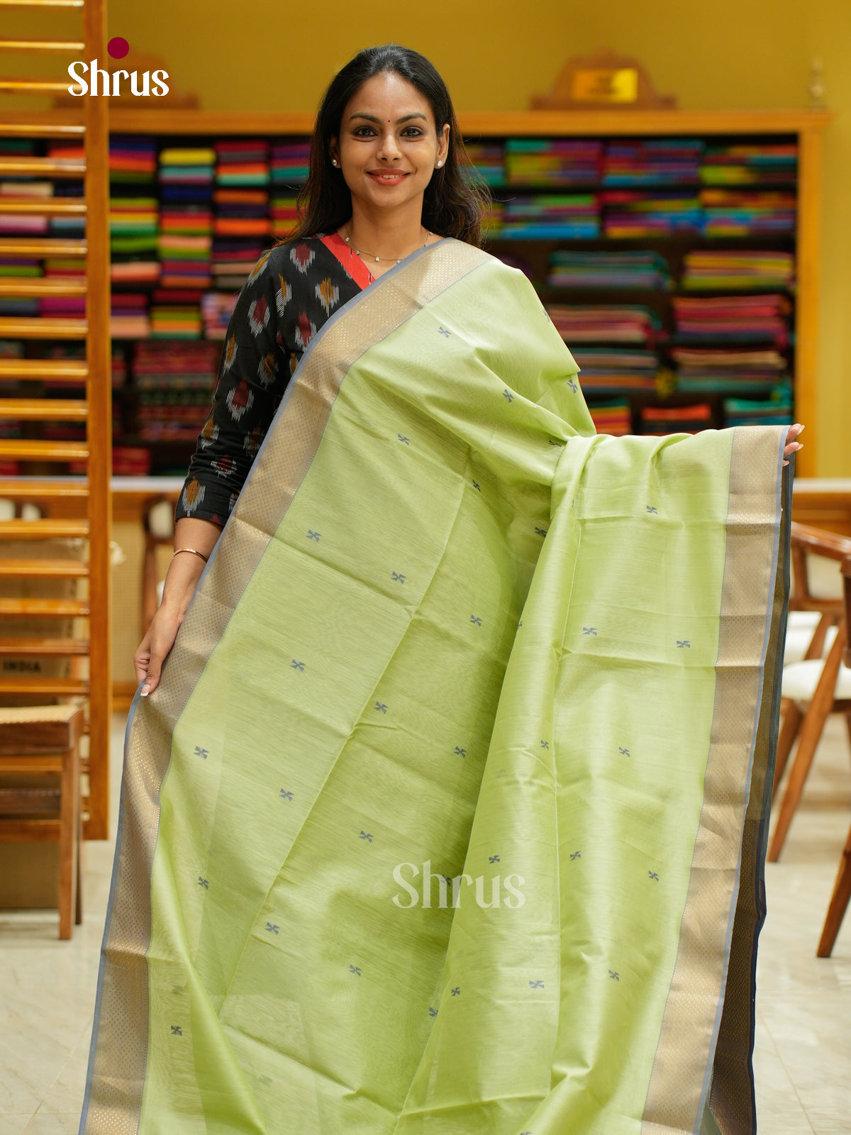 Maheshwari silkcotton Saree - EFS05096 - Shop on Shrus.com
