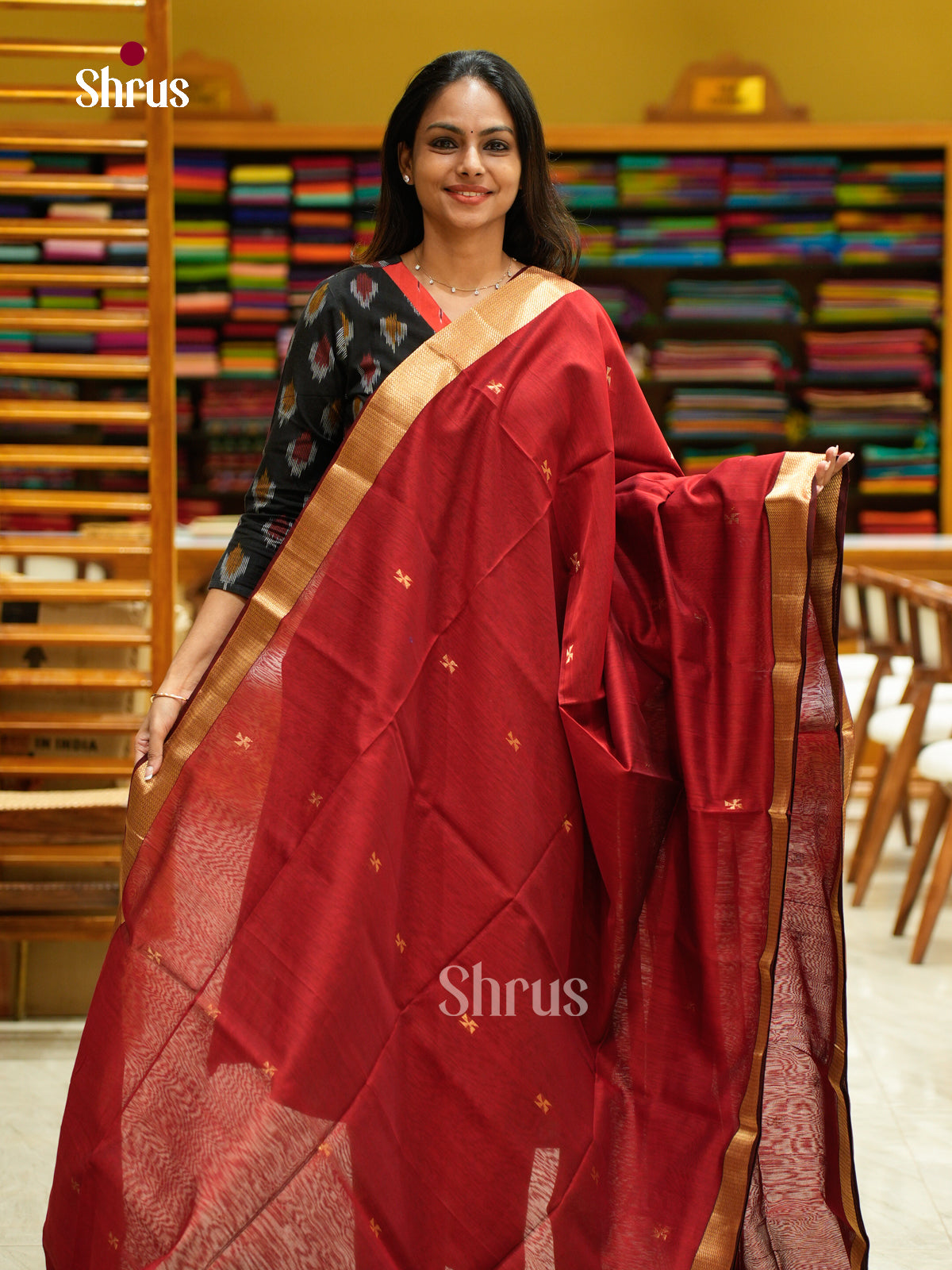 Maheshwari silkcotton Saree - EFS05097 - Shop on Shrus.com