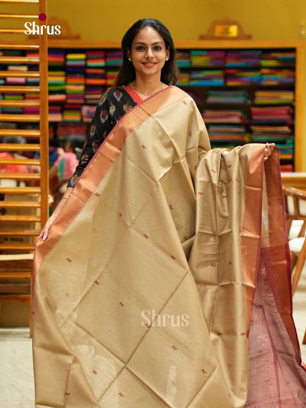 Maheshwari silkcotton Saree - EFS05098 - Shop on Shrus.com