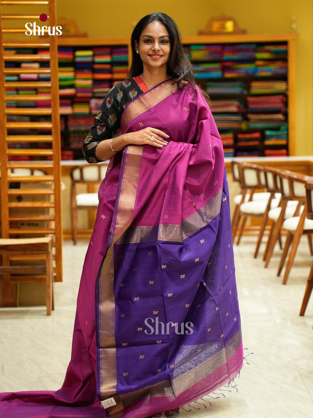 Maheshwari silkcotton Saree - EFS05100 - Shop on Shrus.com