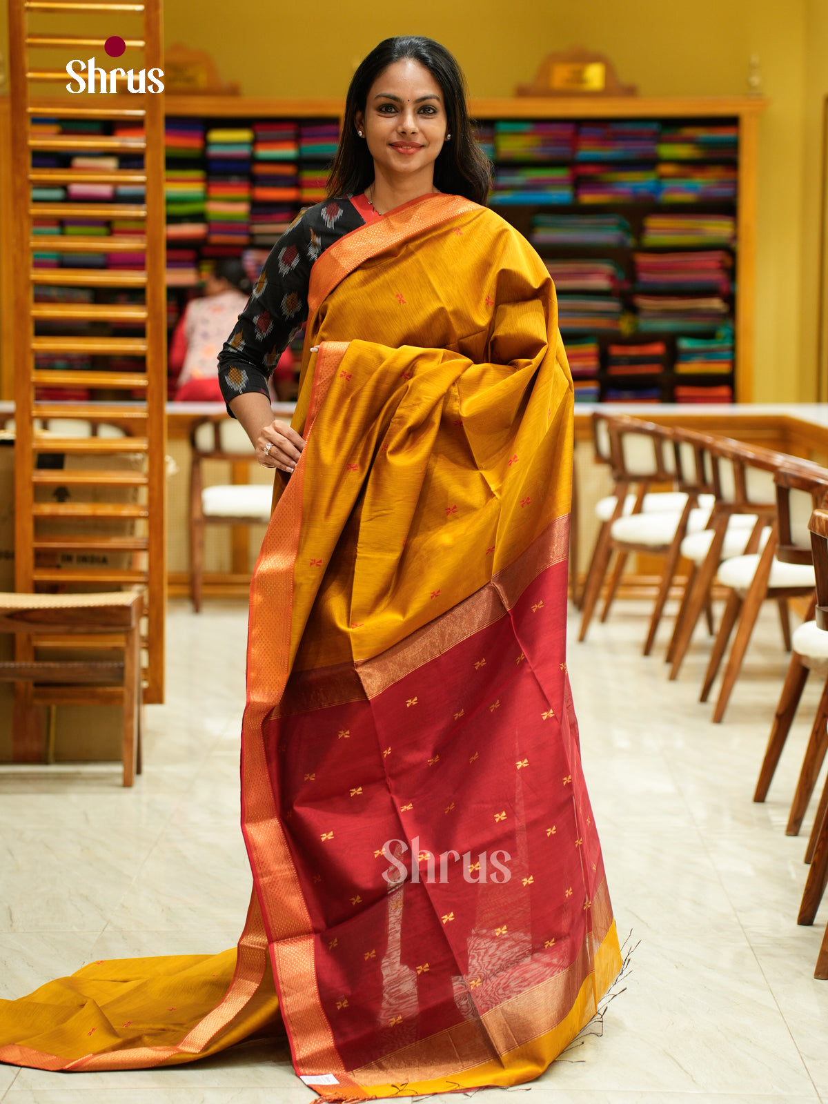 Maheshwari silkcotton Saree - EFS05105 - Shop on Shrus.com