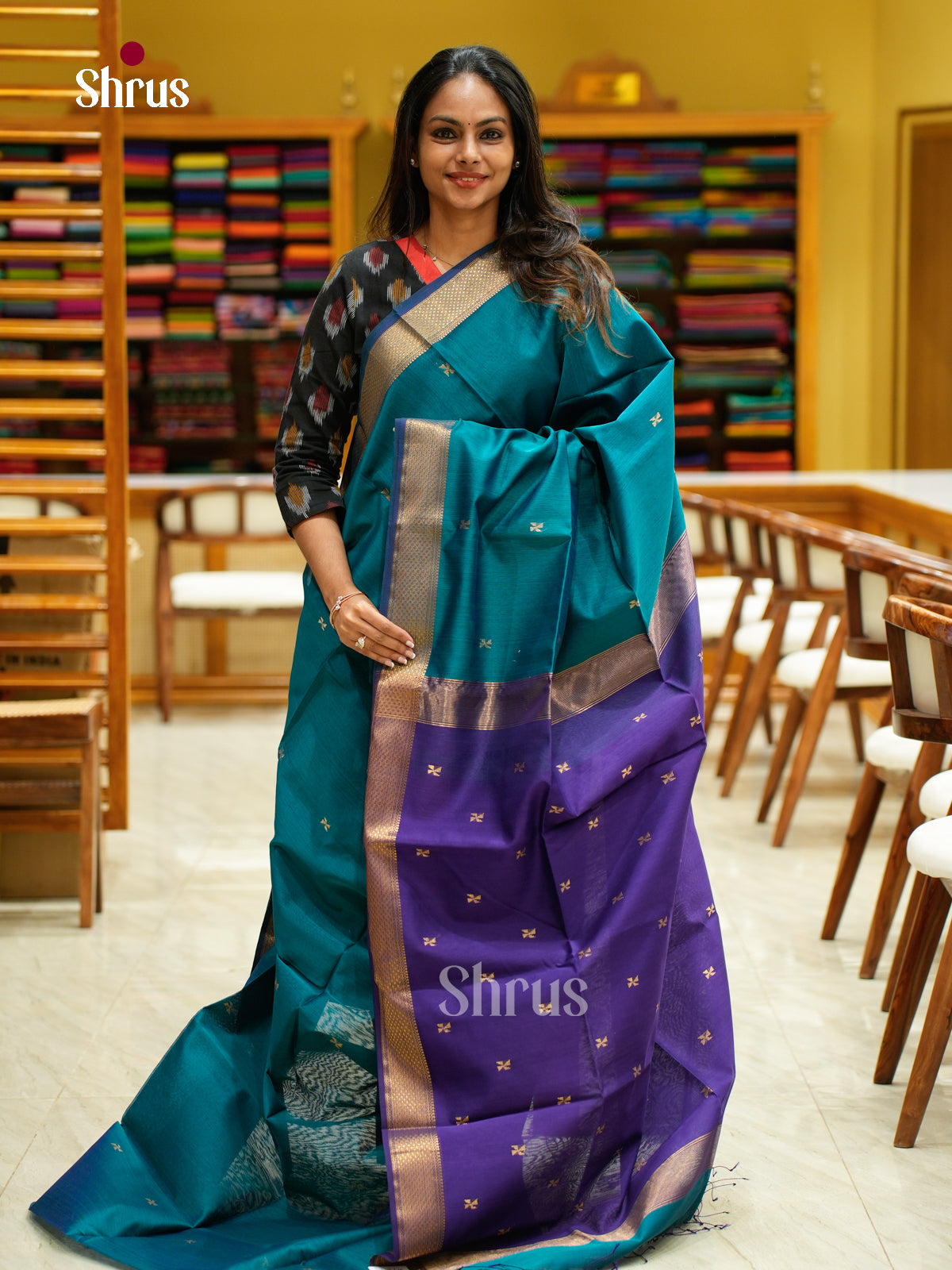 Maheshwari silkcotton Saree - EFS05107 - Shop on Shrus.com