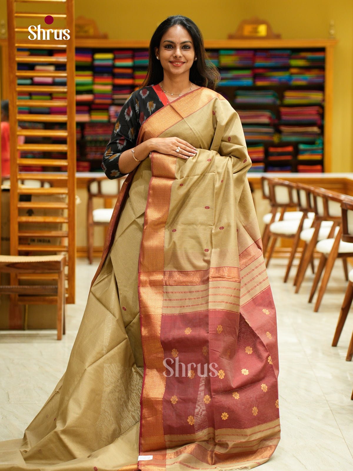 Maheshwari silkcotton Saree - EFS05112 - Shop on Shrus.com