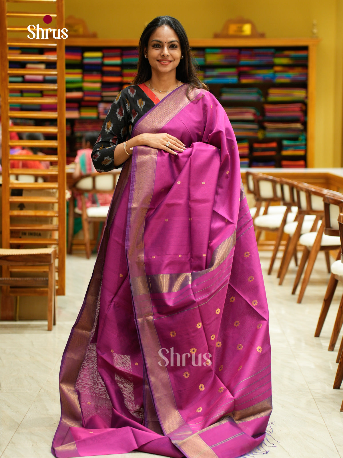 Maheshwari silkcotton Saree - EFS05113 - Shop on Shrus.com
