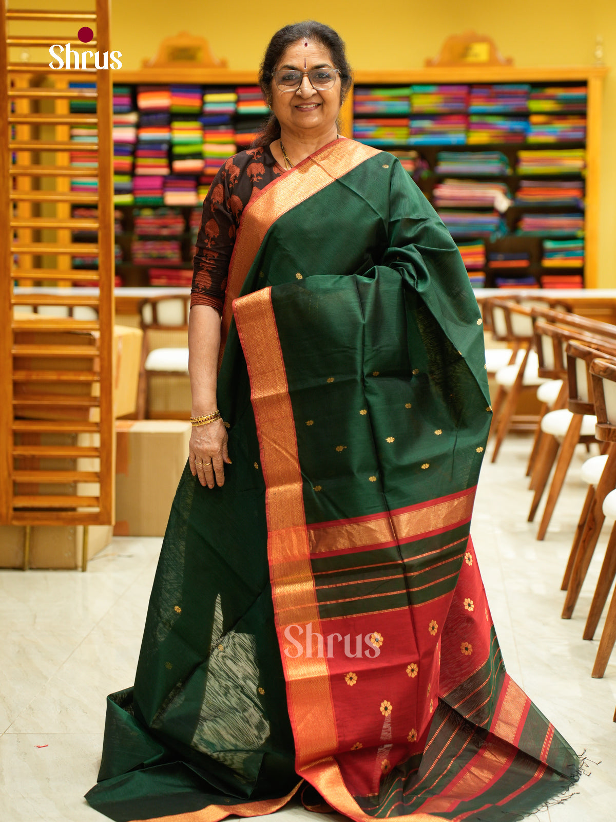 Maheshwari silkcotton Saree - EFS05118 - Shop on Shrus.com