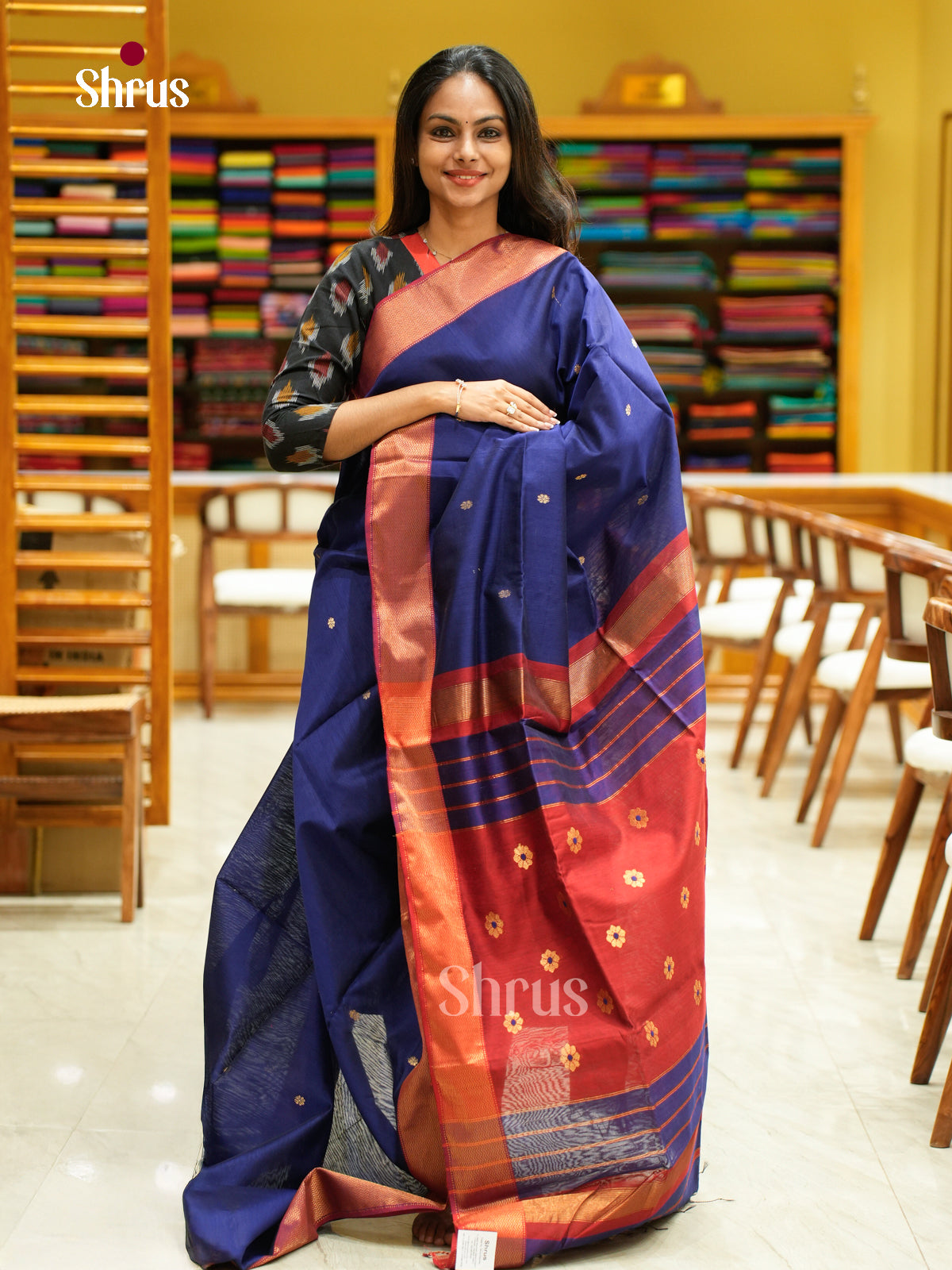 Maheshwari silkcotton Saree - EFS05121 - Shop on Shrus.com