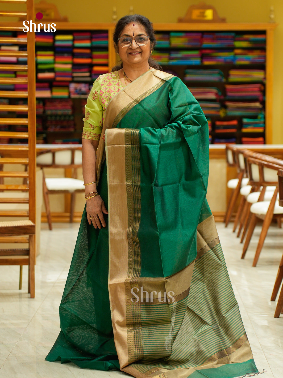 Maheshwari silkcotton Saree - EFS05133 - Shop on Shrus.com