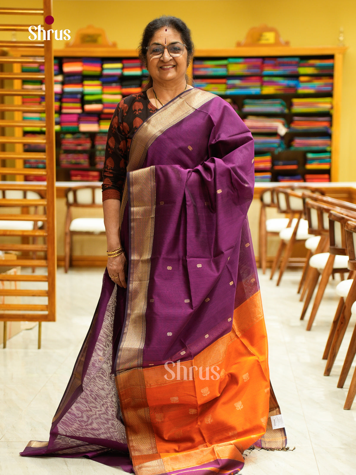 Maheshwari silkcotton Saree - EFS05135 - Shop on Shrus.com
