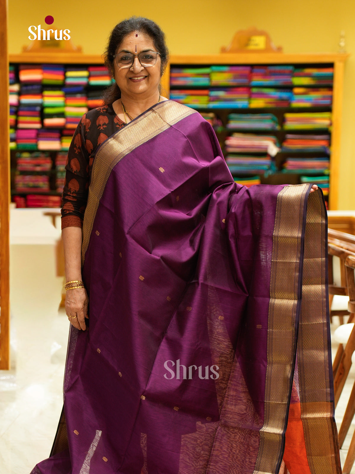 Maheshwari silkcotton Saree - EFS05135 - Shop on Shrus.com