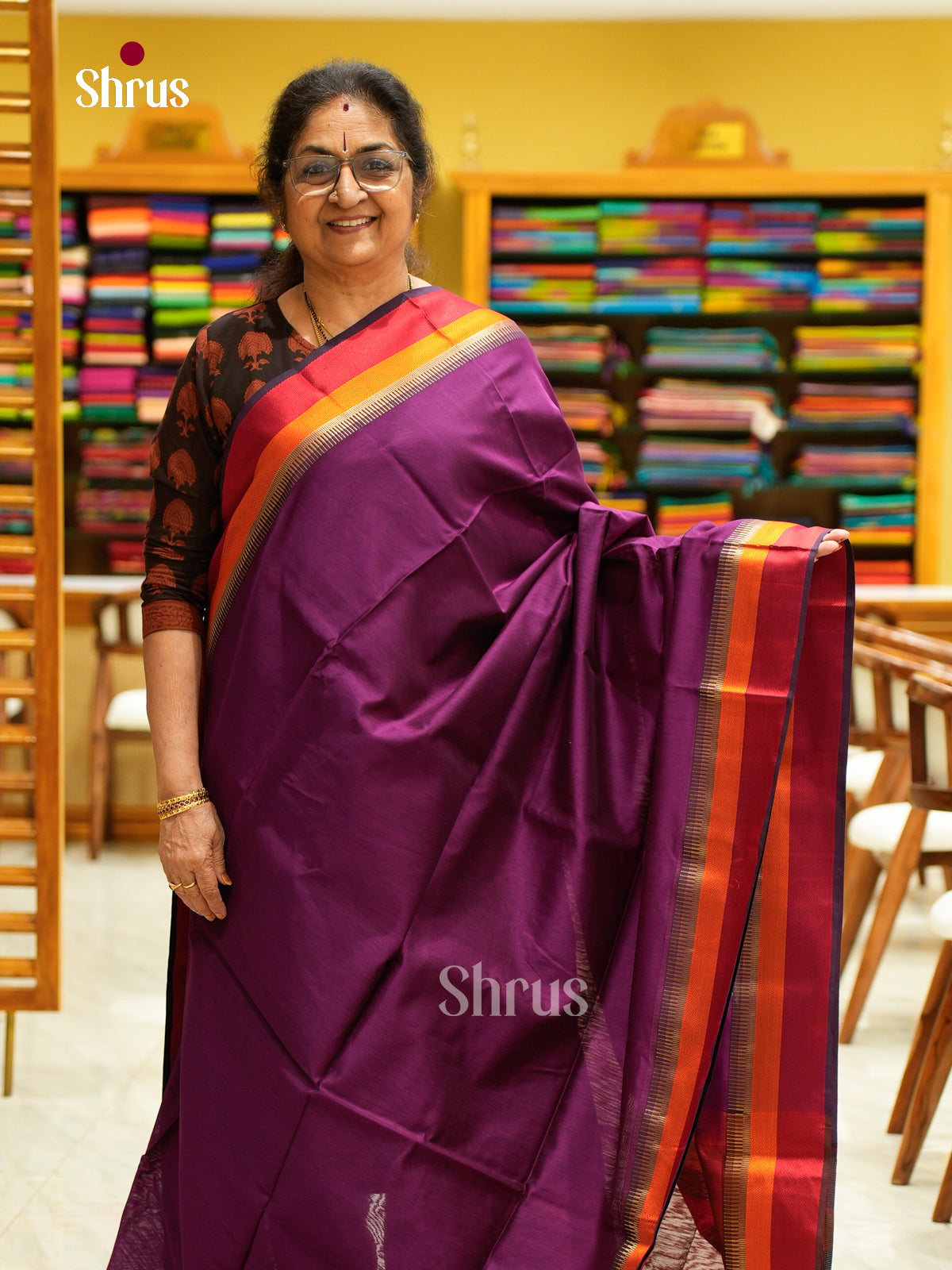 Maheshwari silkcotton Saree - EFS05149 - Shop on Shrus.com