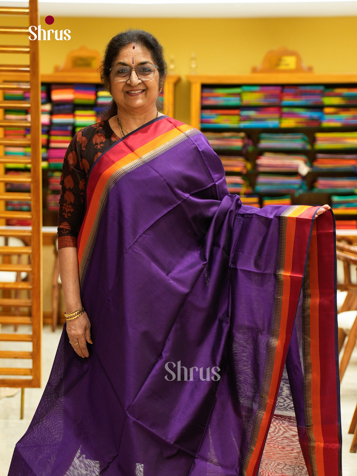 Maheshwari silkcotton Saree - EFS05150 - Shop on Shrus.com