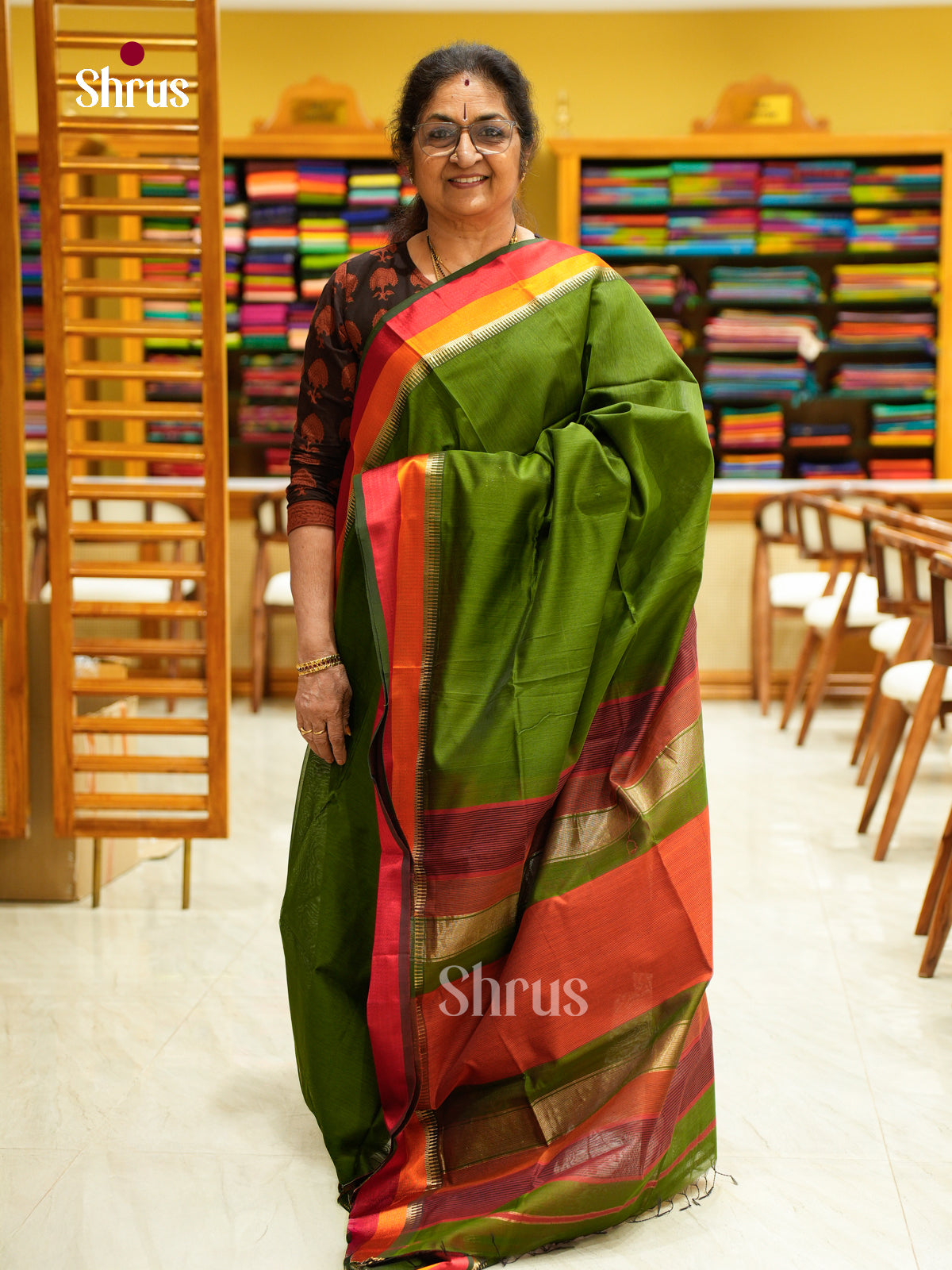 Maheshwari silkcotton Saree - EFS05151 - Shop on Shrus.com