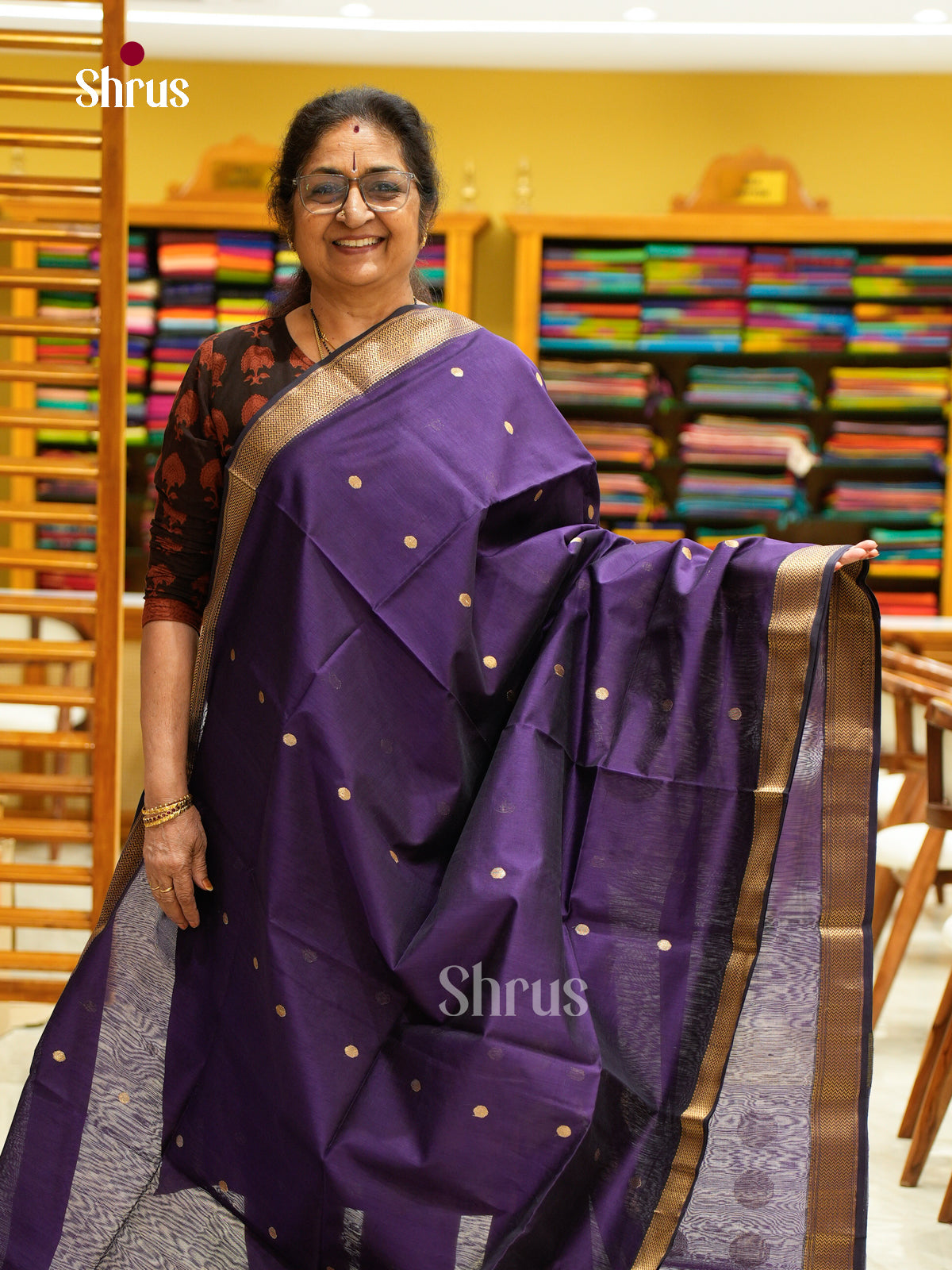 Maheshwari silkcotton Saree - EFS05155 - Shop on Shrus.com