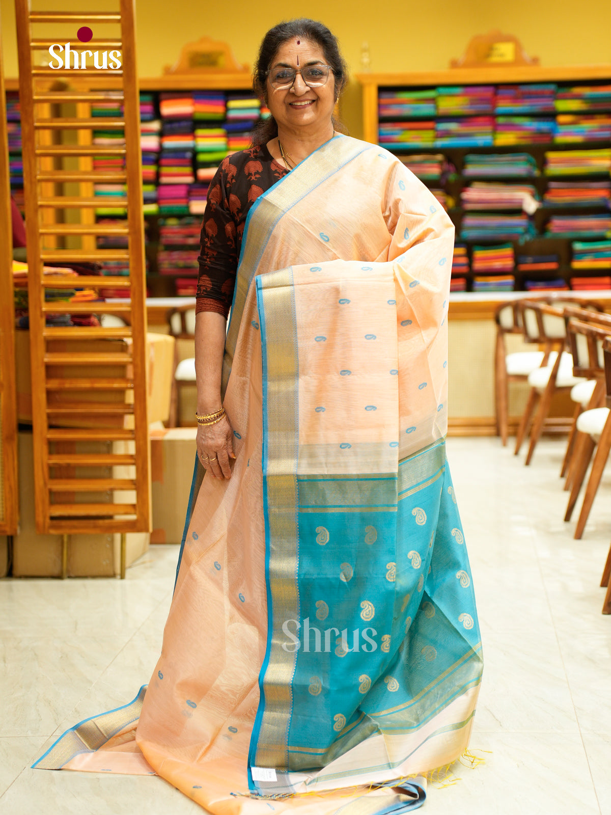 Maheshwari silkcotton Saree - EFS05160 - Shop on Shrus.com