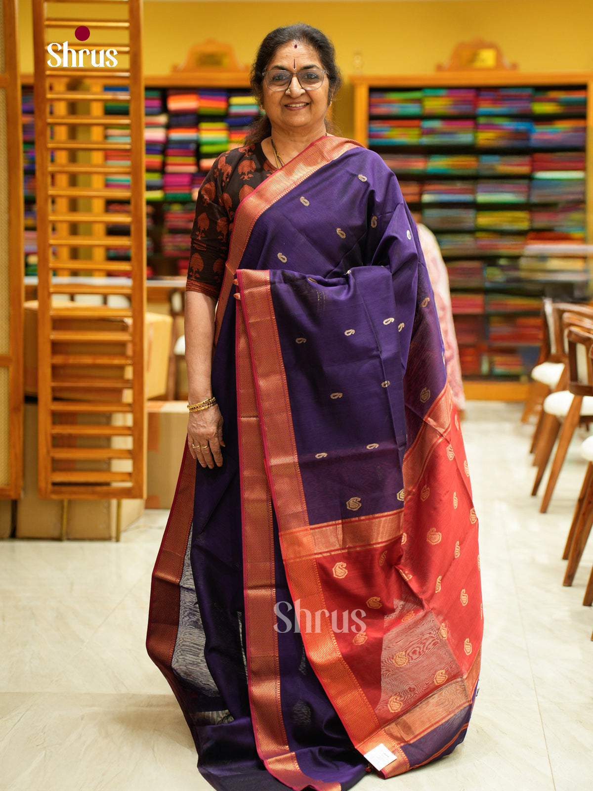 Maheshwari silkcotton Saree - EFS05161 - Shop on Shrus.com