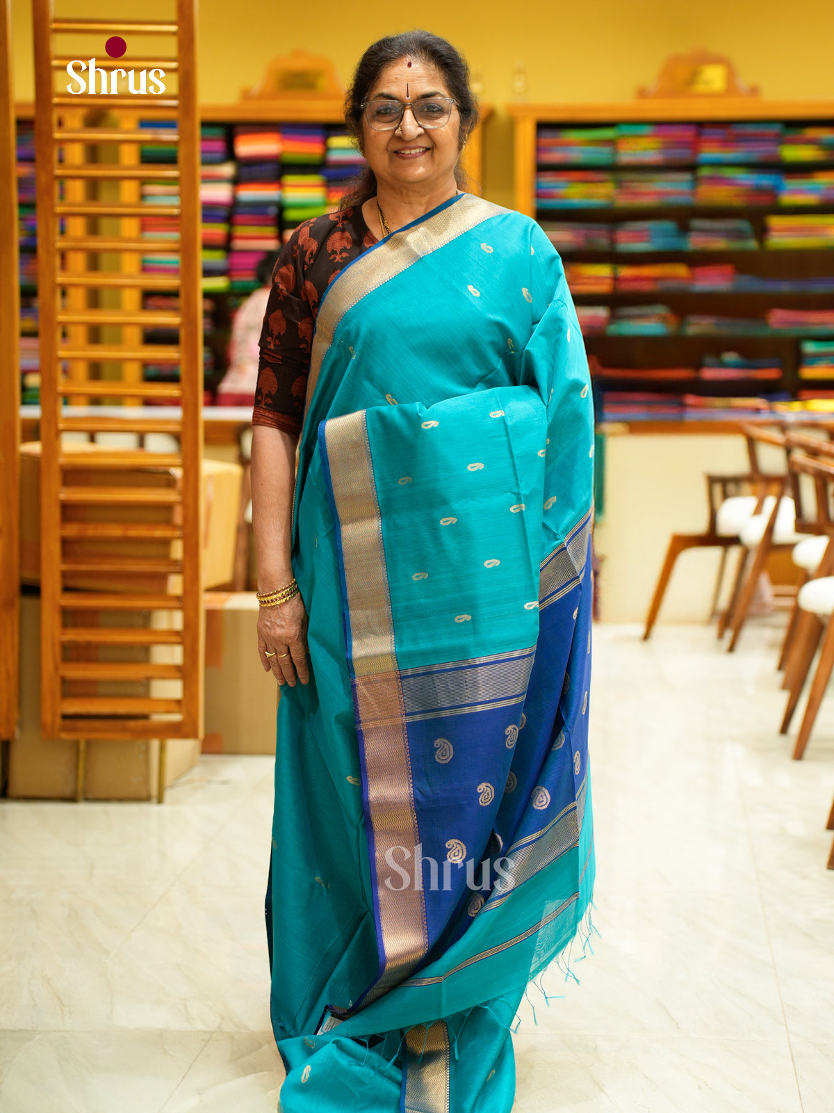 Maheshwari silkcotton Saree - EFS05162 - Shop on Shrus.com