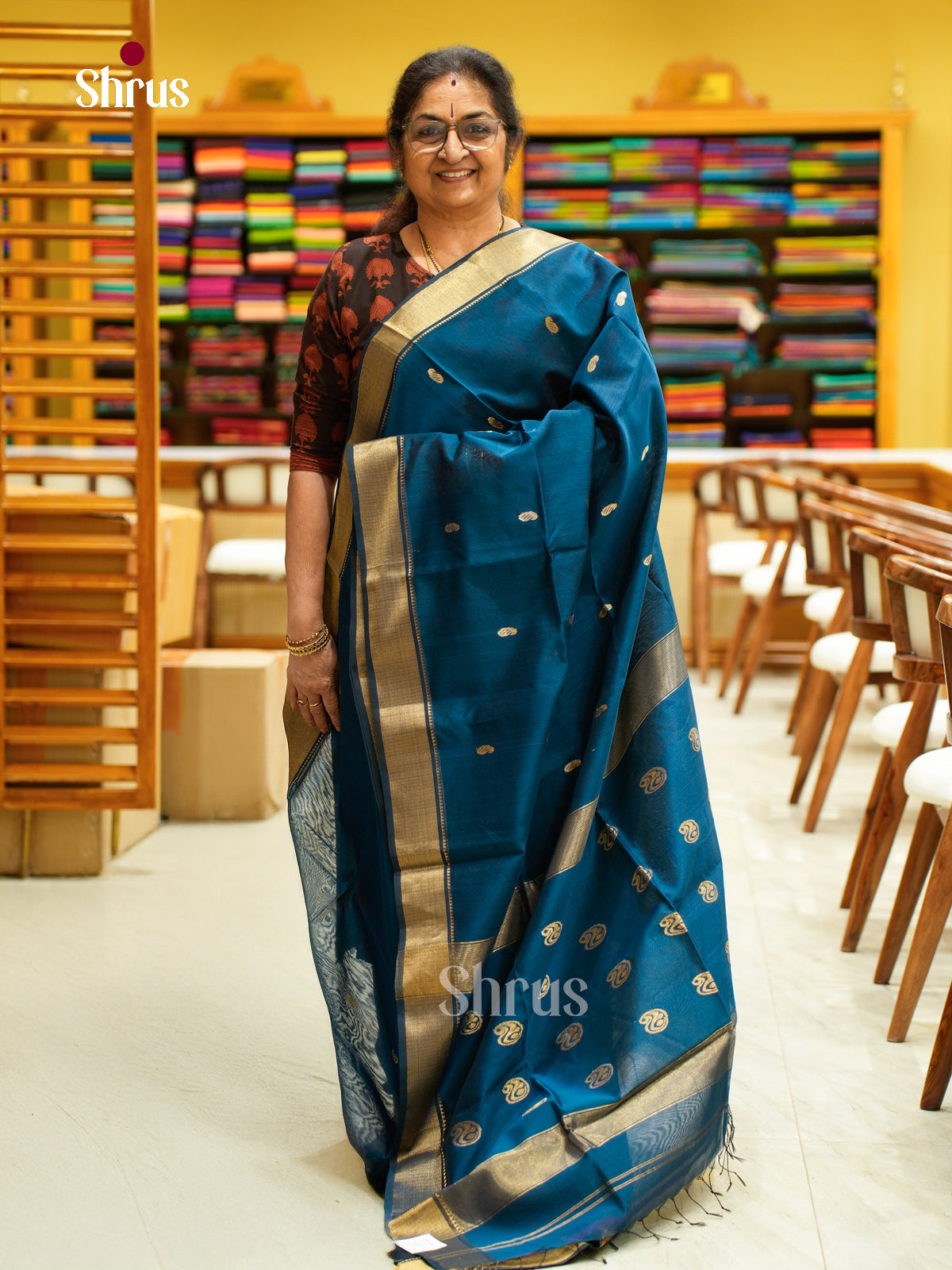 Maheshwari silkcotton Saree - EFS05163 - Shop on Shrus.com